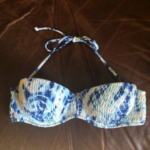 Blue tie dye bikini top
